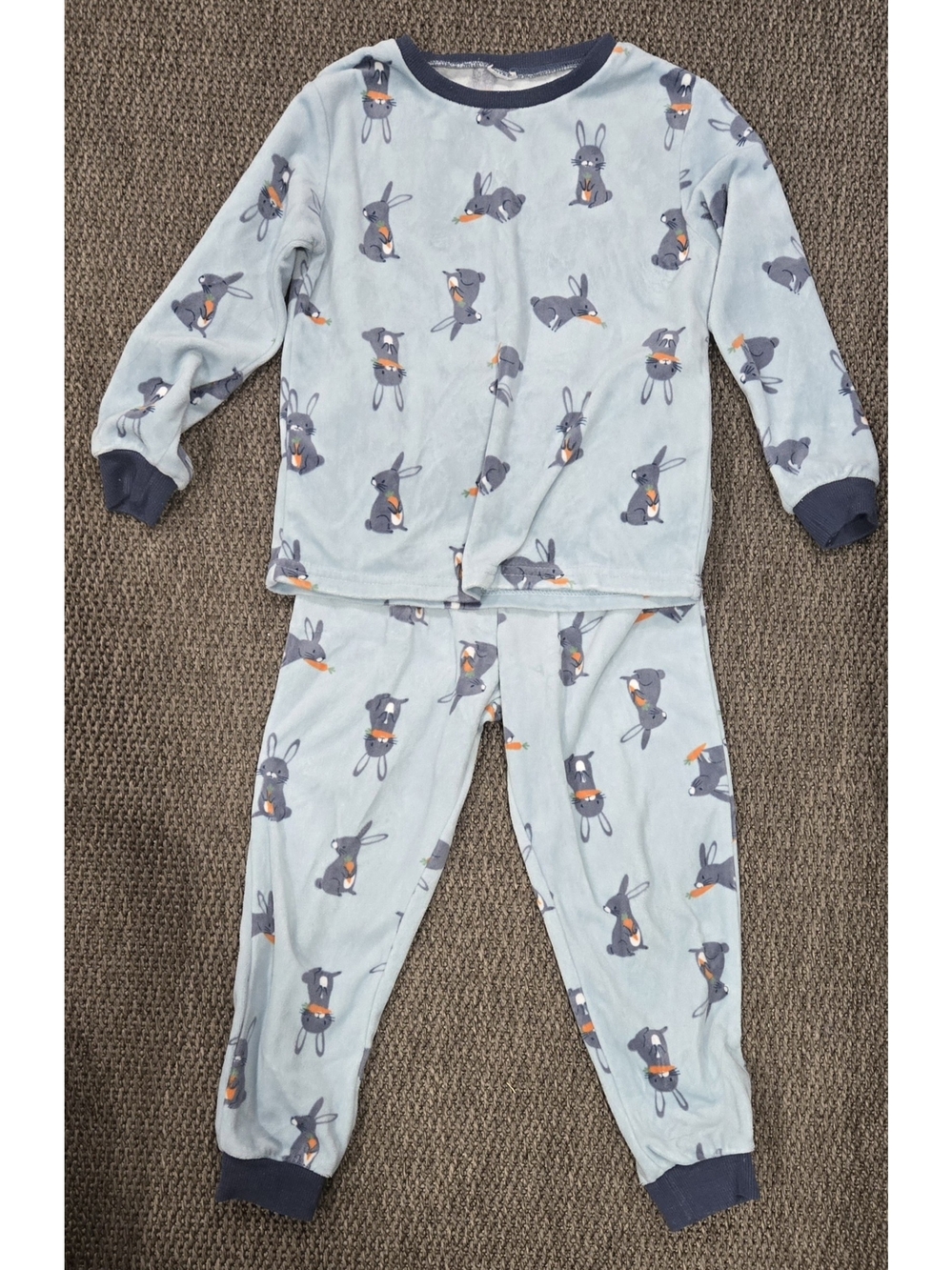 Toddler Light Blue Bunny Print Pajama Set